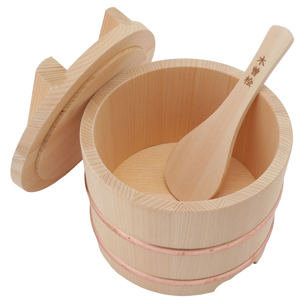 Yamaichi Paulownia Rice Box for Two – with Shamoji, Kiso Nagano Japan