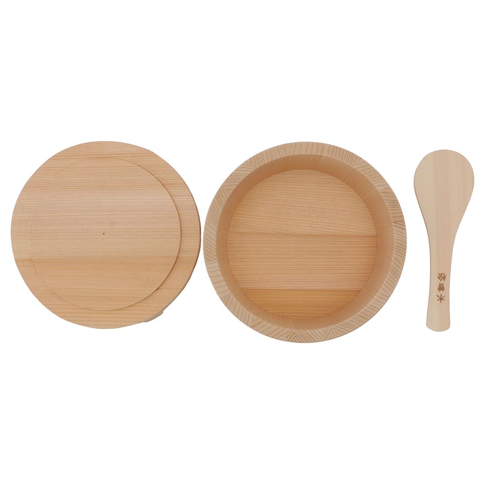 Yamaichi Paulownia Rice Box for Two – with Shamoji, Kiso Nagano Japan