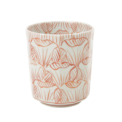 Souta Kiln Faceted Yunomi Teacup – Petal Pattern, Saga Japan