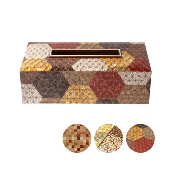Load image into Gallery viewer, Hakone Wood Mosaic Work / Tissue Box / Koyosegi/ Kikkoasa/ Ichimatsu/ 3 Colors
