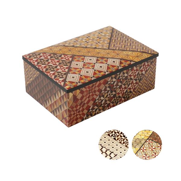 Tsuyuki Woodworks Small Accessory Box 5-Sun – Full Pattern Yosegi Marquetry, Japan
