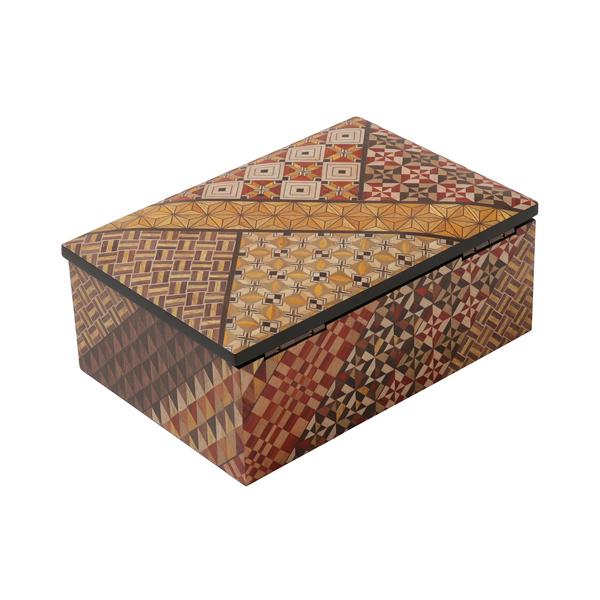 Tsuyuki Woodworks Small Accessory Box 5-Sun – Full Pattern Yosegi Marquetry, Japan