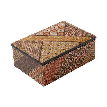 Tsuyuki Woodworks Small Accessory Box 5-Sun – Full Pattern Yosegi Marquetry, Japan