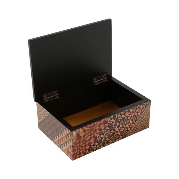 Tsuyuki Woodworks Small Accessory Box 5-Sun – Full Pattern Yosegi Marquetry, Japan