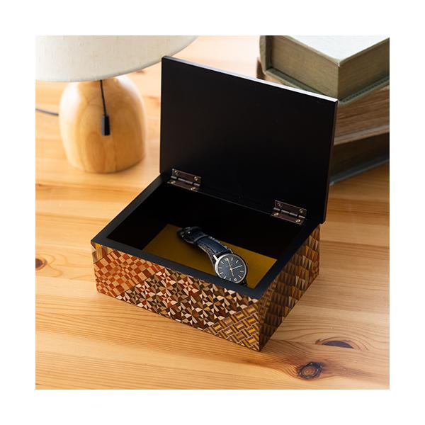 Tsuyuki Woodworks Small Accessory Box 5-Sun – Full Pattern Yosegi Marquetry, Japan