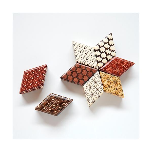 Load image into Gallery viewer, Hakone Wood Mosaic Work Small Container / Matsukawabishi / Gosu / 4 Colors
