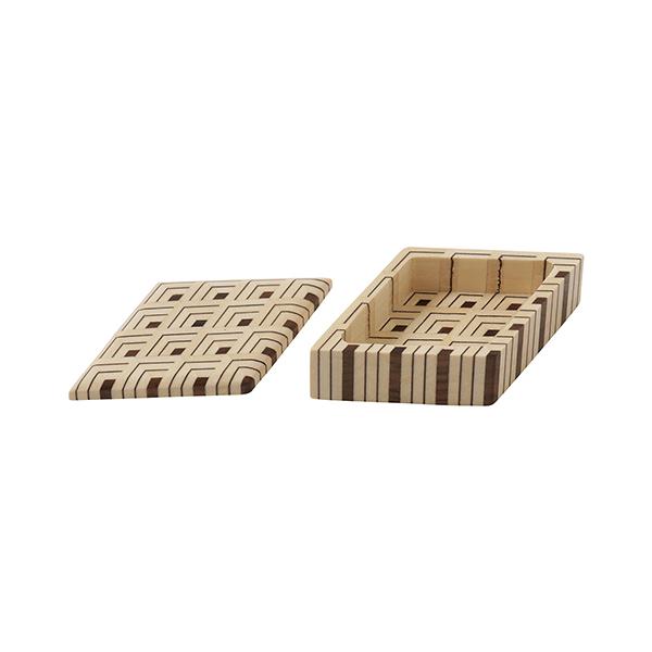 Load image into Gallery viewer, Hakone Wood Mosaic Work Small Container / Seigaiha / Gosu / 6 Colors
