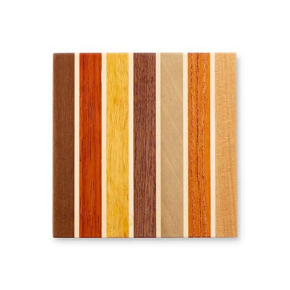 Tsuyuki Woodworks Wooden Coaster – Striped Pattern (Yosegi Marquetry),Japan