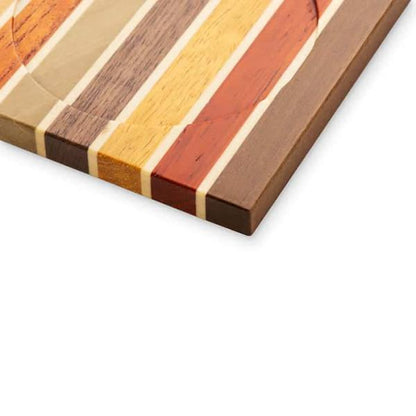 Tsuyuki Woodworks Wooden Coaster – Striped Pattern (Yosegi Marquetry),Japan