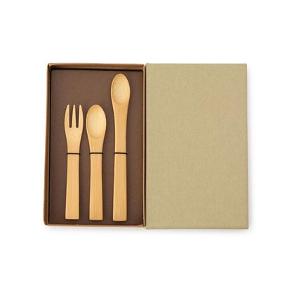 Kai Nobuo Studio Bamboo Baby Cutlery Set (3 Pieces) – Made with Domestic Japanese Wood, Oita Japan