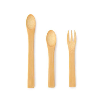 Kai Nobuo Studio Bamboo Baby Cutlery Set (3 Pieces) – Made with Domestic Japanese Wood, Oita Japan