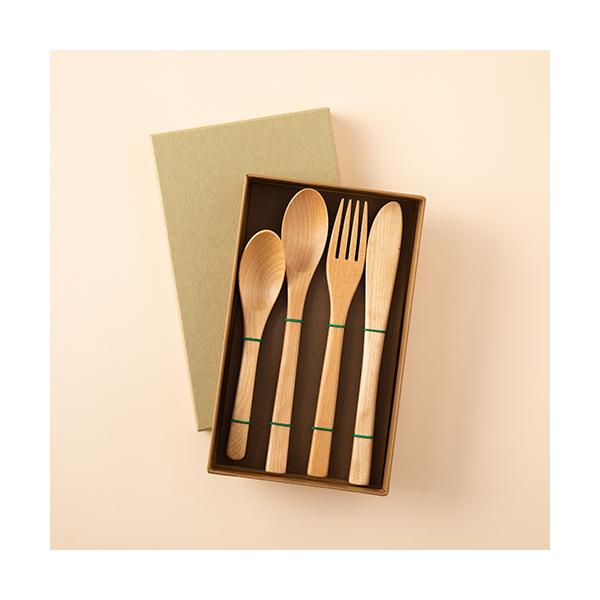 Kai Nobuo Studio Bamboo Baby Cutlery Set (3 Pieces) – Made with Domestic Japanese Wood, Oita Japan