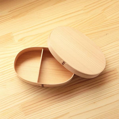 Hakata Magemono Tamaki Medium Oval Bento Box with Shallow Lid – Wappa Style, Japan