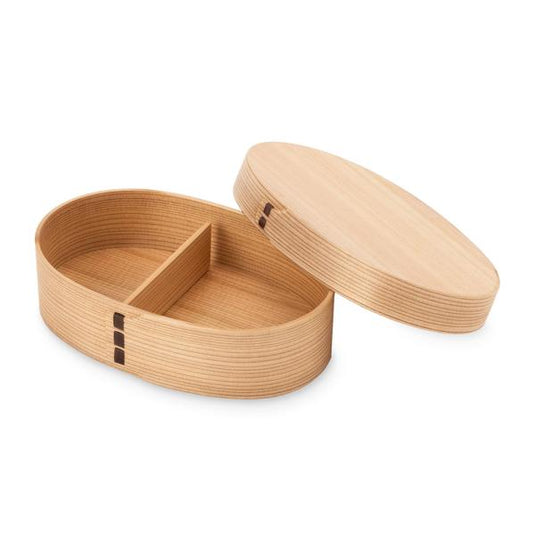 Oval wood lunch box