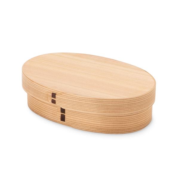 Oval wood lunch box