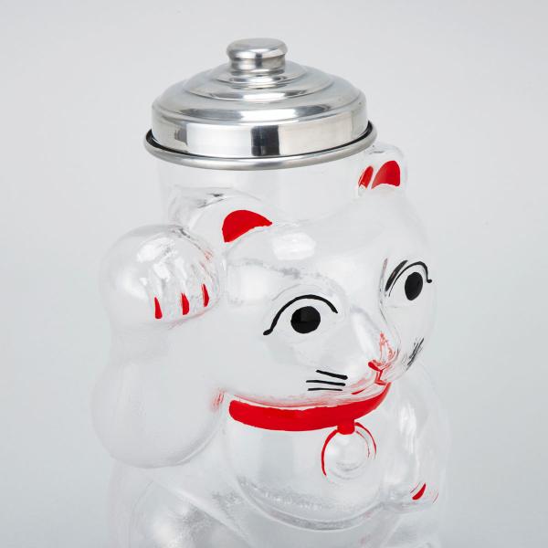 Hirota Glass Maneki Neko Candy Jar – Large, Tokyo Japan