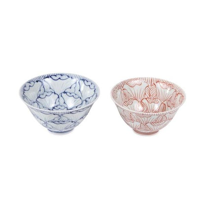 Souta Kiln Hime Rice Bowl – Large & Small, Petal Pattern, Saga Japan