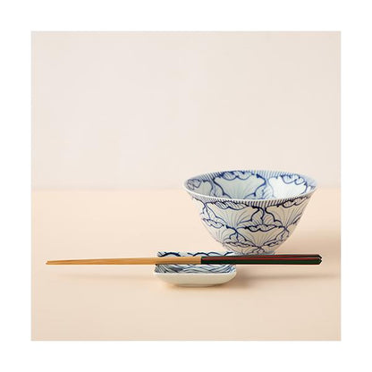 Souta Kiln Hime Rice Bowl – Large & Small, Petal Pattern, Saga Japan