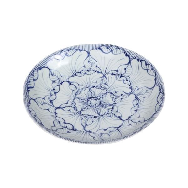 Souta Kiln Sometsuke 10-Inch Deep Plate – Petal Pattern, Saga Japan