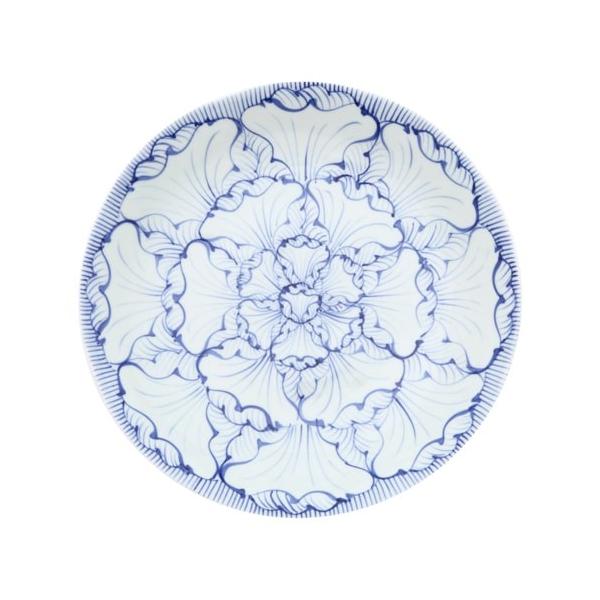 Souta Kiln Sometsuke 10-Inch Deep Plate – Petal Pattern, Saga Japan