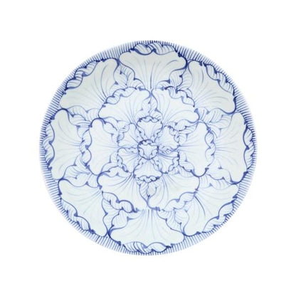 Souta Kiln Sometsuke 10-Inch Deep Plate – Petal Pattern, Saga Japan