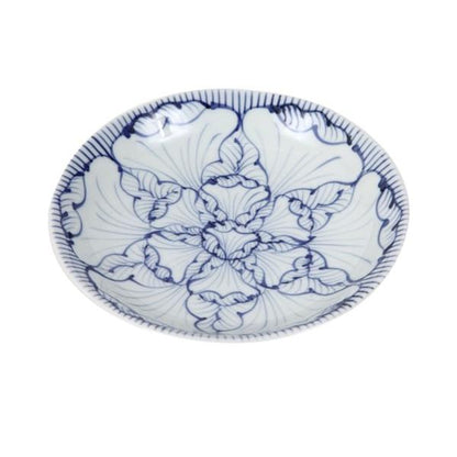 Souta Kiln Sometsuke 6.5-Inch Deep Plate – Petal Pattern, Saga Japan