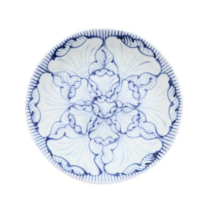 Souta Kiln Sometsuke 6.5-Inch Deep Plate – Petal Pattern, Saga Japan