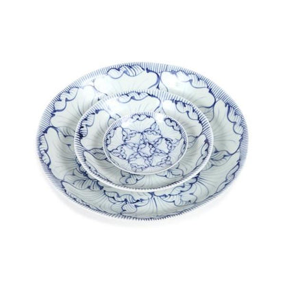 Souta Kiln Sometsuke 6.5-Inch Deep Plate – Petal Pattern, Saga Japan