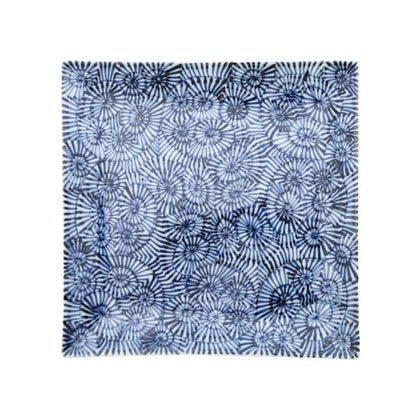 Souta Kiln Sometsuke 9-Inch Square Plate – Tako-Karakusa Arabesque, Saga Japan