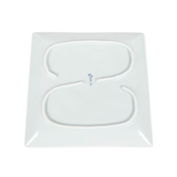 Souta Kiln Sometsuke 9-Inch Square Plate – Tako-Karakusa Arabesque, Saga Japan