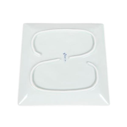 Souta Kiln Sometsuke 9-Inch Square Plate – Tako-Karakusa Arabesque, Saga Japan