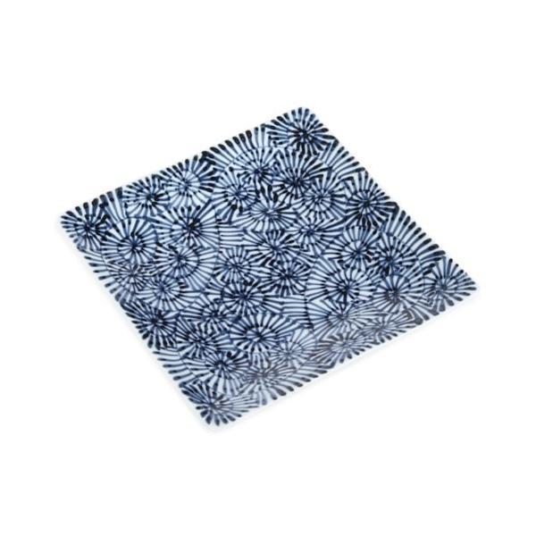 Souta Kiln Sometsuke Square Plate – Tako-Karakusa Arabesque, Saga Japan