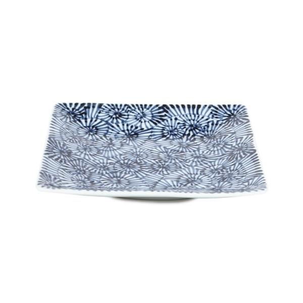 Souta Kiln Sometsuke Square Plate – Tako-Karakusa Arabesque, Saga Japan