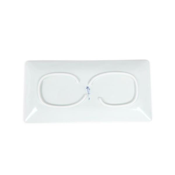 Souta Kiln Sometsuke S-Shaped Rectangular Plate – Small, Tako-Karakusa Arabesque, Saga Japan