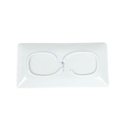 Souta Kiln Sometsuke S-Shaped Rectangular Plate – Small, Tako-Karakusa Arabesque, Saga Japan