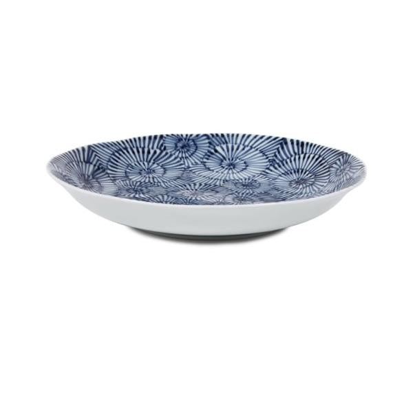 Souta Kiln Sometsuke 10-Inch Deep Plate – Tako-Karakusa Arabesque, Saga Japan