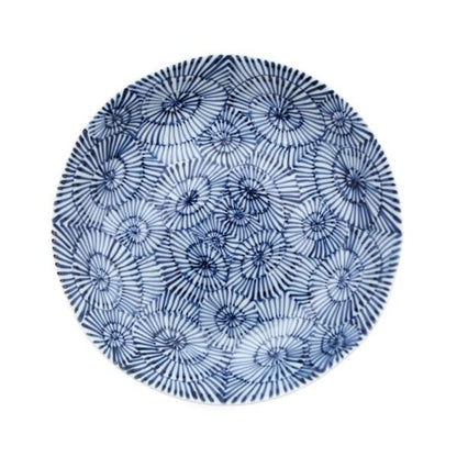 Souta Kiln Sometsuke 10-Inch Deep Plate – Tako-Karakusa Arabesque, Saga Japan