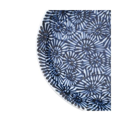 Souta Kiln Sometsuke 10-Inch Deep Plate – Tako-Karakusa Arabesque, Saga Japan