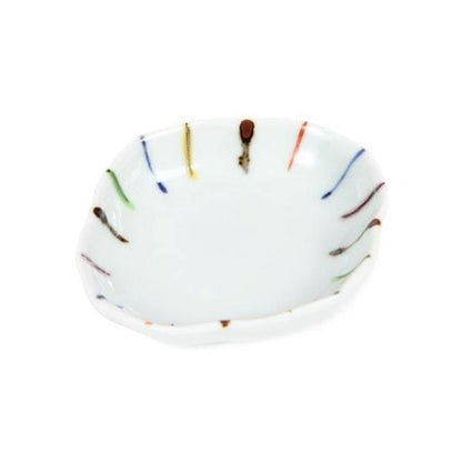 Souta Kiln Mokko-Hime Small Plate – Sometsuke & Enamel, Sen-Tokusa Stripe Pattern, Saga Japan