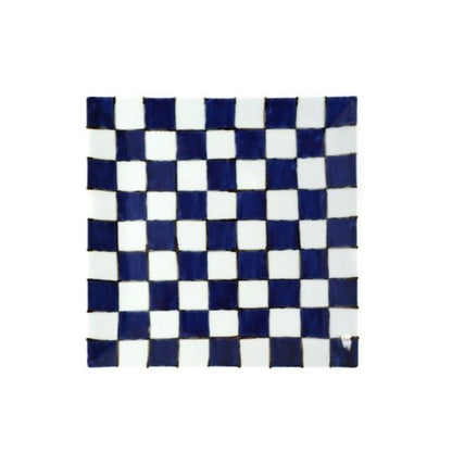 Souta Kiln Sometsuke Square Plate 9-Inch – Ichimatsu Check Pattern, Saga Japan