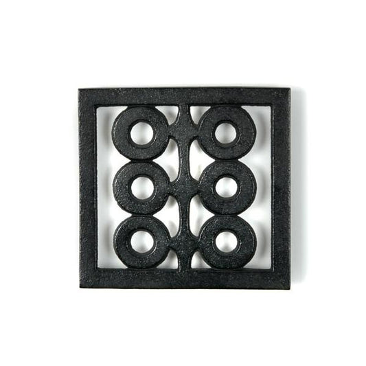 Rikucho Ogasawara Cast Iron Trivet – Six Circles Design, Iwate Japan