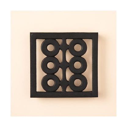 Rikucho Ogasawara Cast Iron Trivet – Six Circles Design, Iwate Japan
