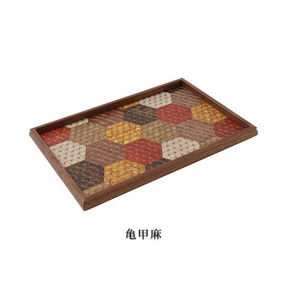 Tsuyuki Woodworks Free Tray – Rectangular Wooden Tray (Yosegi Marquetry),Japan