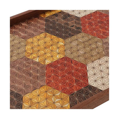 Tsuyuki Woodworks Free Tray – Rectangular Wooden Tray (Yosegi Marquetry),Japan