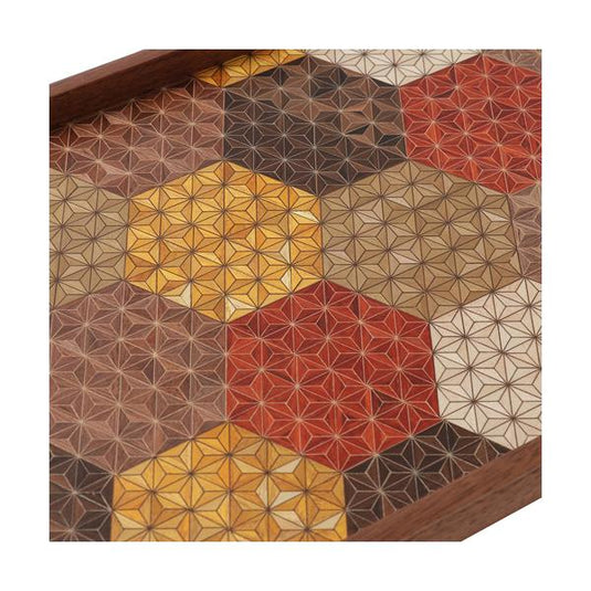 Hakone Wood Mosaic Work / Tray/ Koyosegi/ Kikkoasa/ 2 Colors