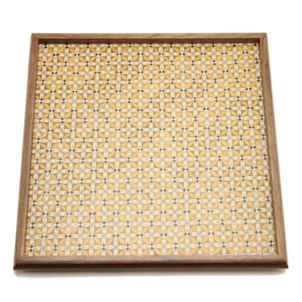 Tsuyuki Woodworks Free Tray – Small Square Wooden Tray (Yosegi Marquetry),Japan