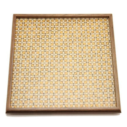 Tsuyuki Woodworks Free Tray – Small Square Wooden Tray (Yosegi Marquetry),Japan