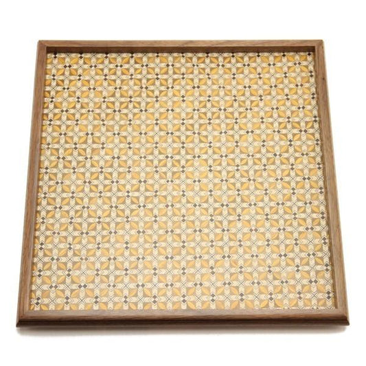 Tsuyuki Woodworks Free Tray – Small Square Wooden Tray (Yosegi Marquetry),Japan
