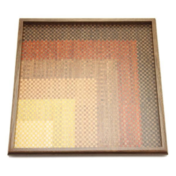 Tsuyuki Woodworks Small Square Tray – Gradation Design (Yosegi Marquetry),Japan