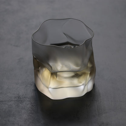 Kimura Glass COM Crumple Old Fashioned Glass – Frosted, Tokyo Japan